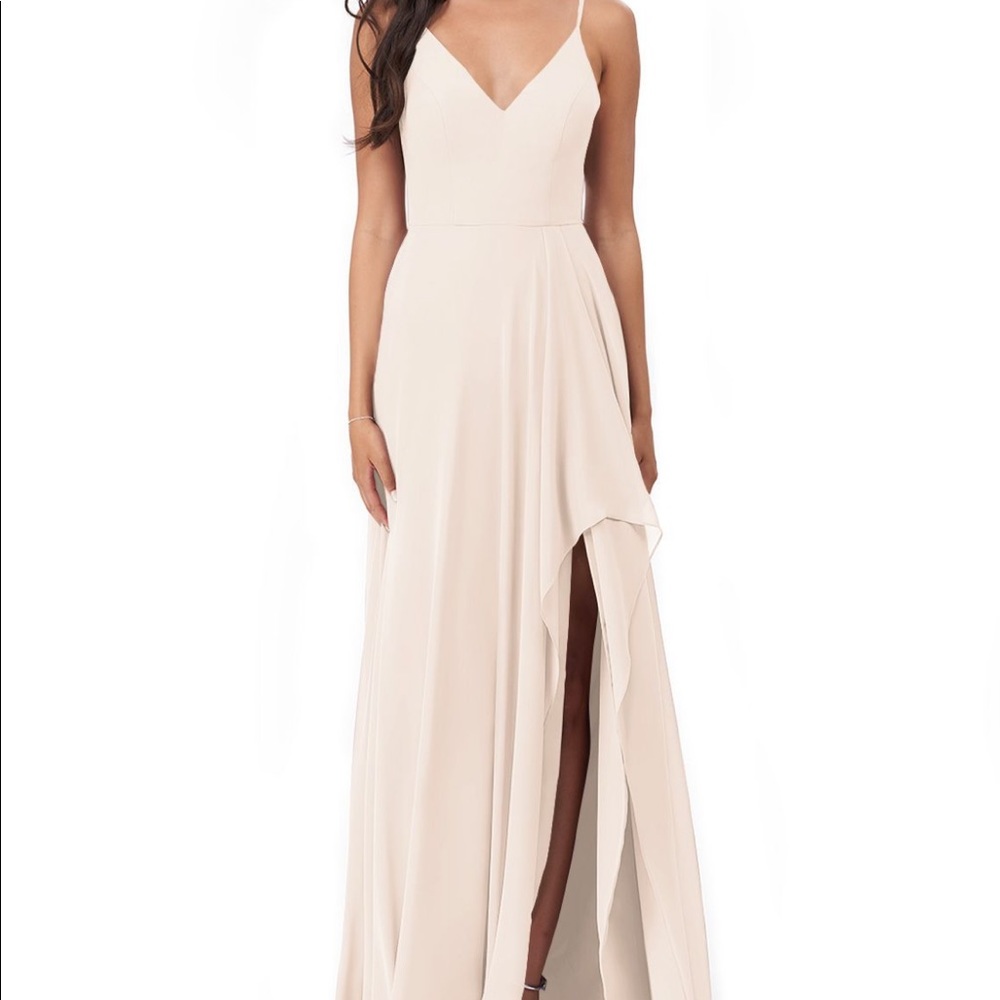 Azazie Collette Rose Petal size A6 Pink Bridesmaids Gown or Prom Dress